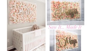 DIY Nursery Flower Wall Picture Tutorial  Saw itMade it [upl. by Nnylyar]