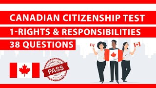 2024 NEW CANADIAN CITIZENSHIP TEST― Rights amp Responsibilities ― Part 1 of 10 [upl. by Hamas]