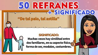 50 Ejemplos De Refranes CON SU SIGNIFICADO I Refranes  Significado [upl. by Tamma322]