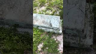 Headstone cracked open – what does this read cemetery grave creepy haunted scary [upl. by Asilahs]