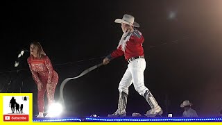 Trick Roping amp Riding w Rider Kiesner and Bethany Iles  2022 Champions Challenge Xtreme Roughstock [upl. by Aidiruy]