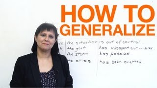 Conversational English  How to Generalize [upl. by Eiffe768]