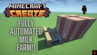 Minecraft Create Fully AUTO Milk Farm Tutorial  1201 [upl. by Dnar]