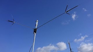 ダイアモンド HFV５ 短縮 V 型ダイポールアンテナ7～50MHz ５バンド を、適当に設置してみた！ [upl. by Wengert351]