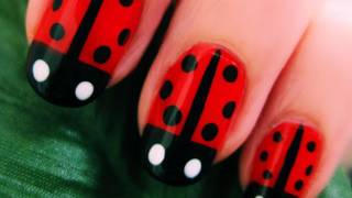 Cute amp Easy Lady Bug Nail Art [upl. by Alsworth50]