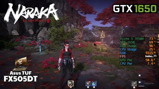 GTX 1650  NARAKA BLADEPOINT  RYZEN 5 3550h ASUS TUF FX505DT  ALL SETTINGS FPS Test [upl. by Adgam]