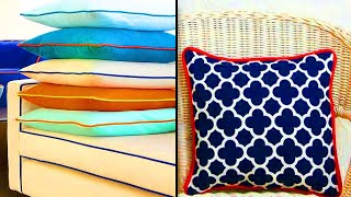 How to make a pillow or cushion with Piping attached [upl. by Ssur]