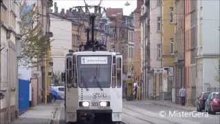 Führerstandsmitfahrt Geraer Straßenbahn  Linie 1 [upl. by Assadah640]