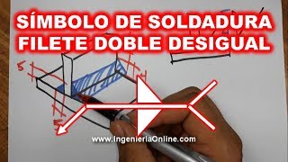 Símbolos de Soldadura  Filete Doble Desigual [upl. by Mairam]