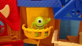 MONSTERS UNIVERSITY DISNEY PIXAR TOY UNIVERSITY ROW IMAGINEXT FISHER PRICE PLAYSET REVIEW [upl. by Keever]