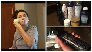 Nightime Skincare Routine  Kiehls Products  Pure Vitality Skin Renewing Cream [upl. by Nrublim259]