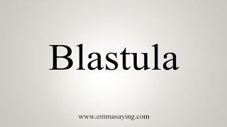 How To Say Blastula [upl. by Janeczka107]