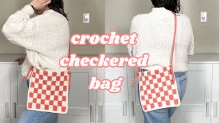 DIY Crochet Checkered Bag [upl. by Atinat]