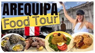 Arequipa Food Tour 🇵🇪  Tasting Delicious Arequipan Food Peruvian Food [upl. by Chyou]