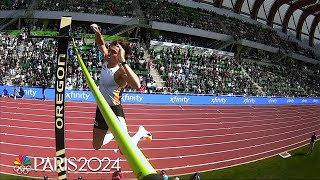 Mondo Duplantis WORLD RECORD pole vault electrifies Prefontaine Classic  NBC Sports [upl. by Freida]