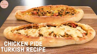 CHICKEN PIDE TURKISH RECIPE  TÜRKISCHE PIDE GERMAN SUBTITLES [upl. by Tolliver]