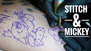 Stitch and Mickey tattoo  Time lapse [upl. by Davies]