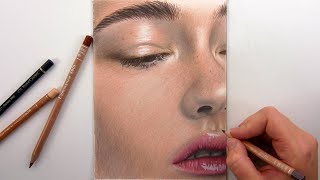 DRAWING SKIN TONES WITH COLORED PENCILS [upl. by Ahsinrac]