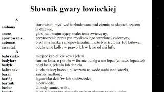 Staż PZŁ Słownik gwary łowieckiej odc9 [upl. by Moritz]