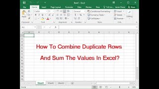 How To Combine Duplicate Rows And Sum The Values In Excel [upl. by Oman828]