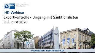 IHKWebinar Umgang mit Sanktionslisten 6 August 2020 [upl. by Eluk]