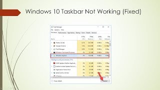 SOLVED Windows 10 Taskbar Not Working [upl. by Marsland]