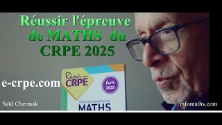 CRPE 2025 PRÉPARATION À LÉPREUVE DE MATHS [upl. by Letsyrc]