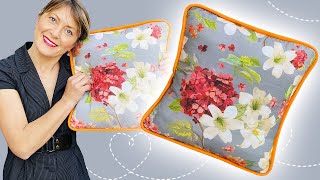 DIY Pillow With Piping Attached  Pillow Tutorial For Beginners [upl. by Sherl]