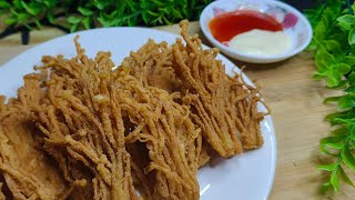 CENDAWAN ENOKI GORENG TEPUNG GUNA DUA BAHAN SAHAJA [upl. by Sussna]