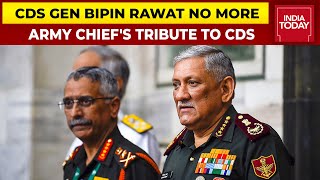 Gen Bipin Rawats Demise Indian Army Chief MM Naravane Leads Tribute To CDS Bipin Rawat [upl. by Atnohs490]