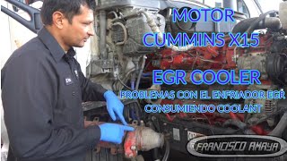 MOTOR CUMMINS X15 ENFRIADOR EGR COOLER DANADO CONSUMO DE ANTICOGELANTE NIVEL DE COOLANT BAJO [upl. by Yretsym]