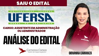 UFERSA  Análise do Edital  Prof Giovanna Carranza [upl. by Borer698]