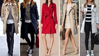 OUTFITS USANDO GABARDINA DE MODA🤩MODA EN GABARDINAS😎 COMO LUCIR UNA GABARDINA💕FASHION COATS [upl. by Aerdnod]