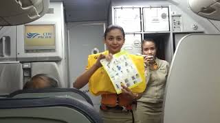 🛫Cebu Pacific  Flight Attendant Safety Demo in Palawan PHILIPPINES 👩‍✈️ [upl. by Sucramraj]