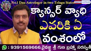 క్యాన్సర్ వ్యాధి ఎవరికి ఏ వంశంలో వస్తుంది lCancer disease which karmic registry for whom problematic [upl. by Feinstein]