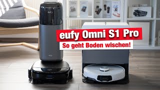 So geht Boden wischen eufy Saugroboter Omni S1 Pro  Vergleich mit Roborock S8 MaxV Ultra [upl. by Laup565]