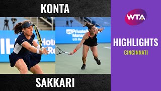 Johanna Konta vs Maria Sakkari  2020 Cincinnati Quarterfinal  WTA Highlights [upl. by Nojid369]