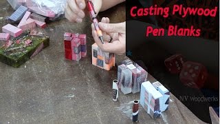 Casting Pen Blanks With Dyed Wood and Alumilite Resin [upl. by Ajak]