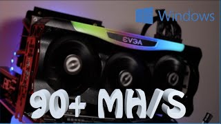 EVGA GeForce RTX 3080 Ti FTW3 ULTRA GAMING  MINING HASH RATE AND OVERCLOCK IN WINDOWS [upl. by Shapiro728]