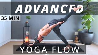 35 Min Advanced Yoga Flow  Full Body Yoga with Inversions [upl. by Novihs]