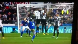 Newcastle Vs Everton Leighton Bains Amazing Free Kick [upl. by Hametaf]