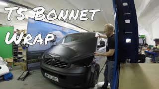 Preparing and fitting bonnet wrap to a VW T5 Transporter  Wrapped  DUBSTA [upl. by Mikol]