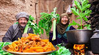 Old Lovers Cooking Amazing Recipe with Hogweed quotGolparquot  Village life Afghanistan [upl. by Sarid]