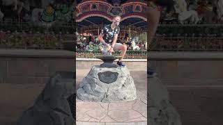 Only the amazing pull out King Arthur’s Sword in the Stone at the Magic Kingdom in Disney World [upl. by Ayifa]