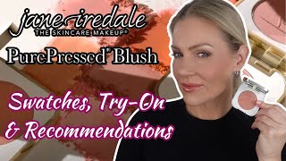 JANE IREDALE PURE PRESSED BLUSH COLLECTION  Swatches TryOn amp Recommendations [upl. by Derr679]