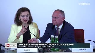 Innsbruck Linksextremisten nötigen Hotel zu Absage einer FPÖVeranstaltung [upl. by Hedvah]