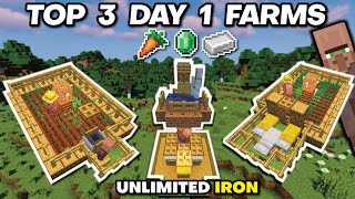 TOP 3 DAY 1 FARMS MINECRAFT  No Redstone [upl. by Carey472]