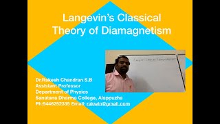 Langevins theory of diamagnetism [upl. by Smoht]