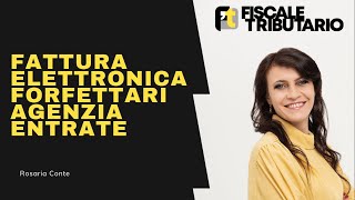 FATTURA ELETTRONICA FORFETTARI  AGENZIA DELLE ENTRATE [upl. by Everara]