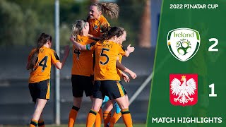 HIGHLIGHTS  Ireland WNT 21 Poland WNT  2022 Pinatar Cup [upl. by Rojam]